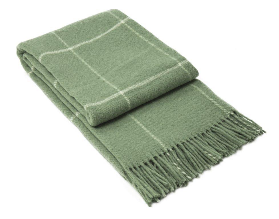 Brighton Collection 100% NZ Wool Throw Sage Striped - Ginja B