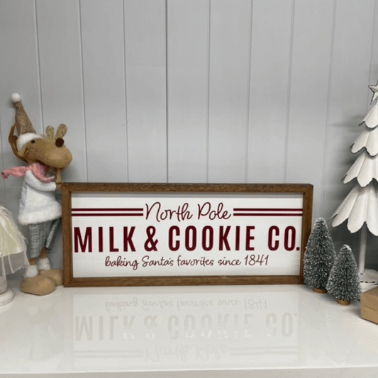 North Pole Milk & Cookie Co Sign 60 x 25cm - Ginja B