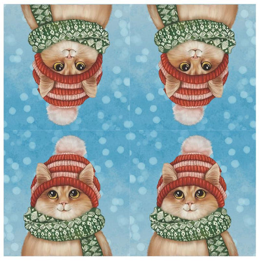 Christmas Cat Napkins - Ginja B