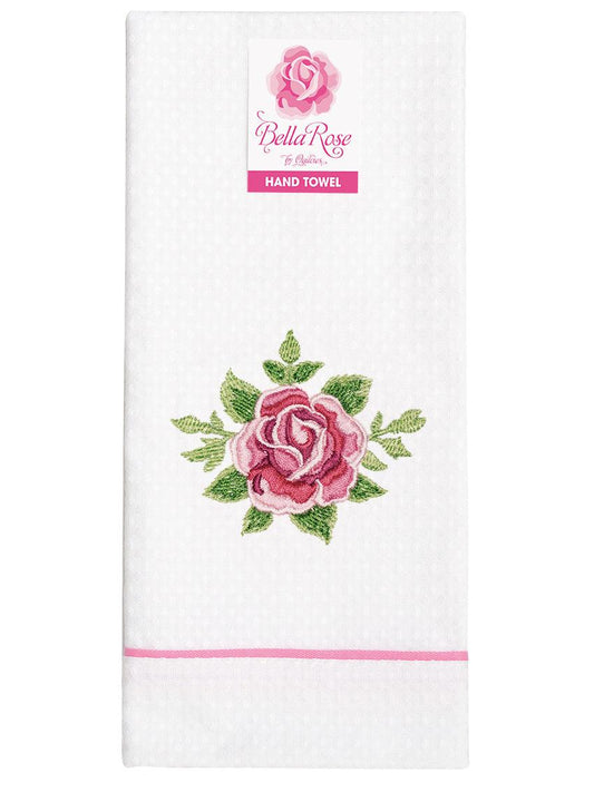 Bella Rose Hand Towel White - Ginja B