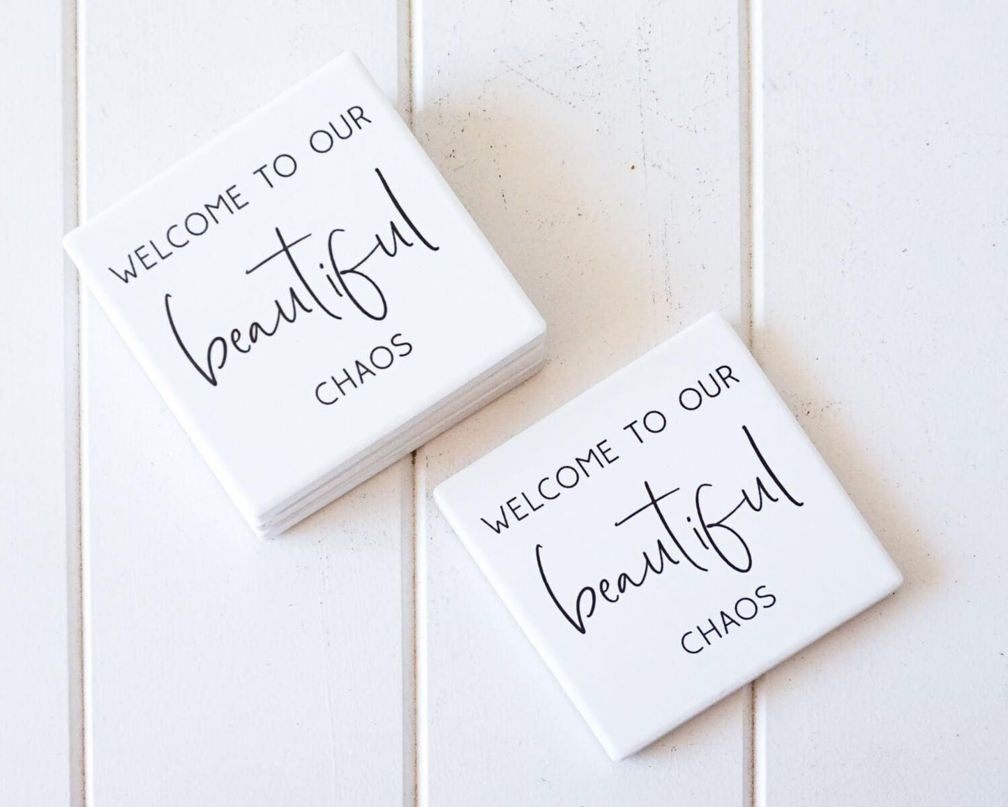 Ceramic Coaster - Beautiful Chaos- Set 4 - Ginja B