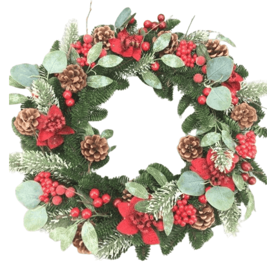 Pionsettia  Christmas Wreath 55cm