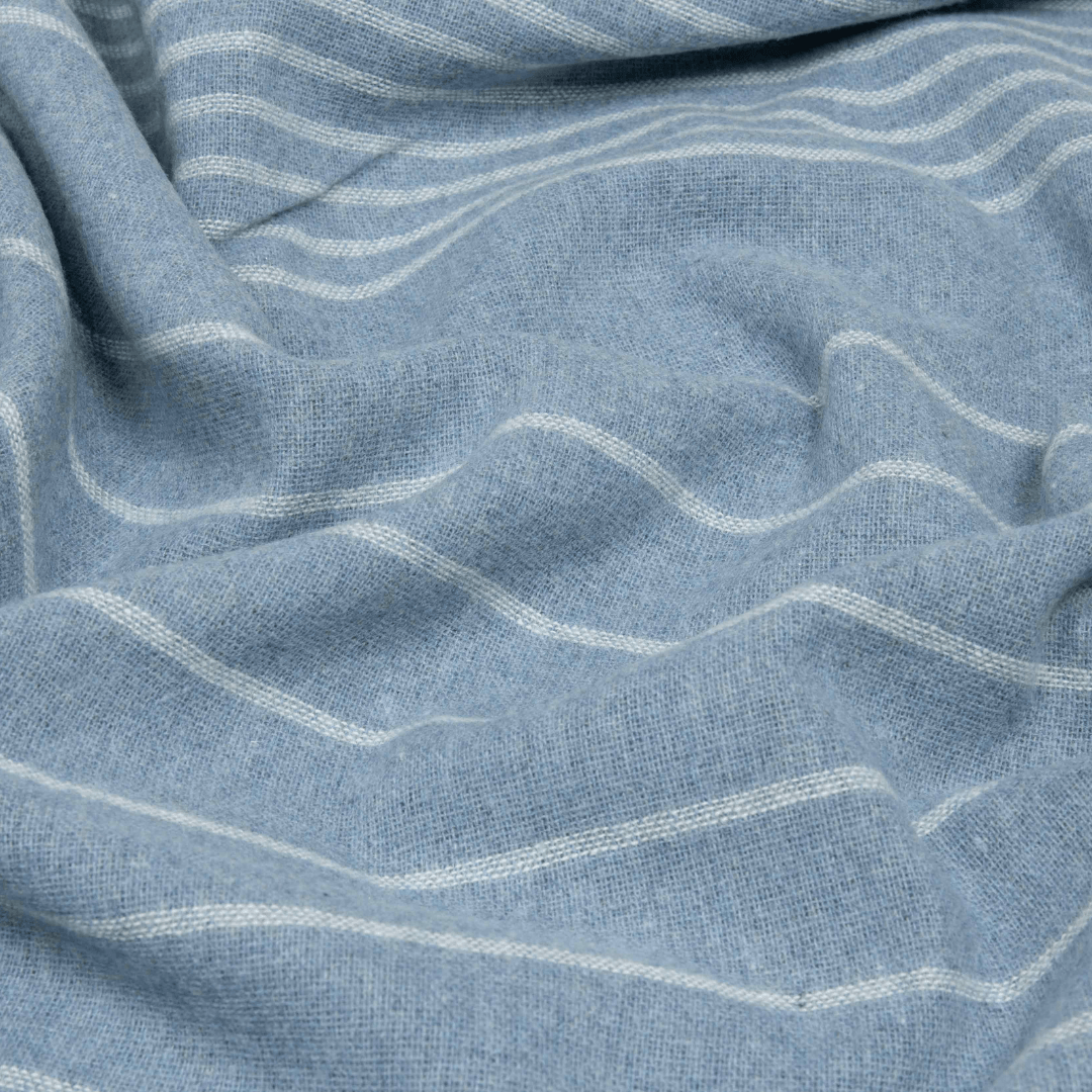 Paddington Merino Wool Blend Throw Rug Collection Forever Blue 140Wx200H cm - Ginja B