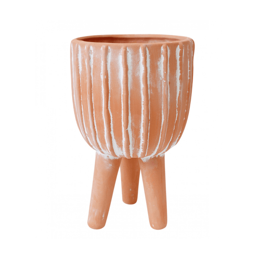 Teracotta Planter With Lines - Ginja B