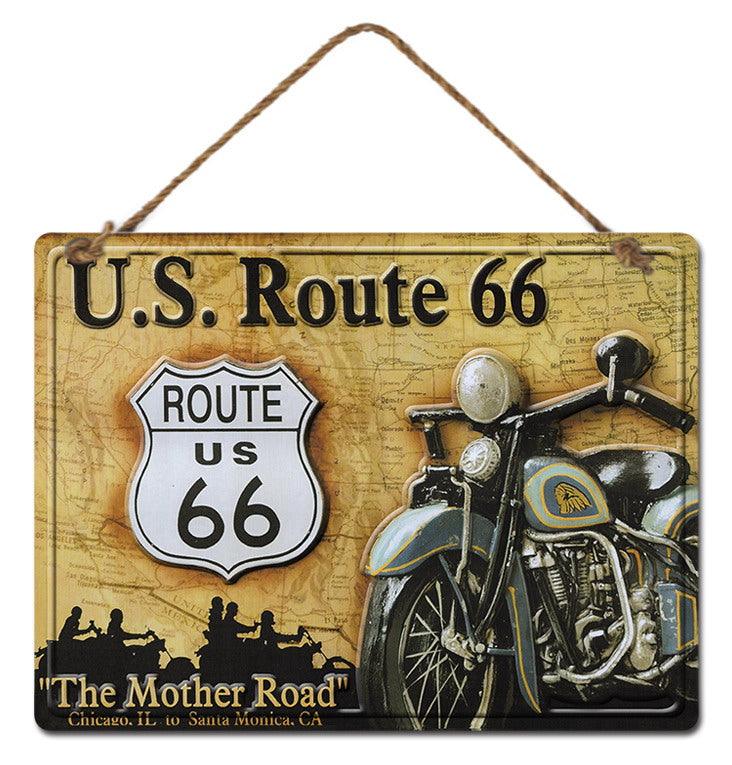 Route 66 Metal Wall Hanging 30x40x0.5cm - Ginja B