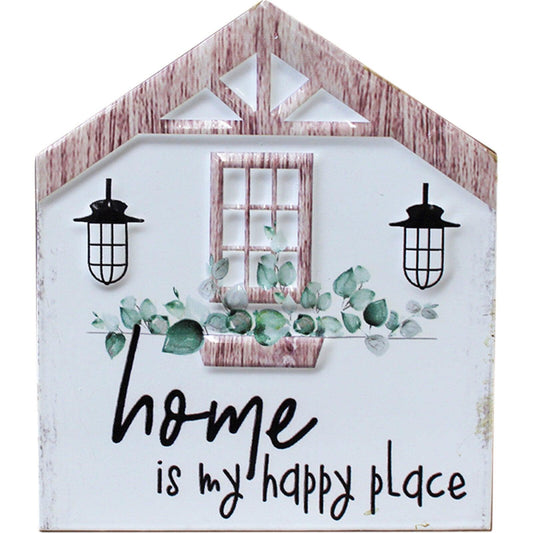 Sign With Metal Frame "Home Is My Happy Place" - Ginja B