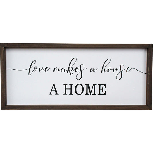 Sign With Wooden Frame "Love Makes Home" - Ginja B