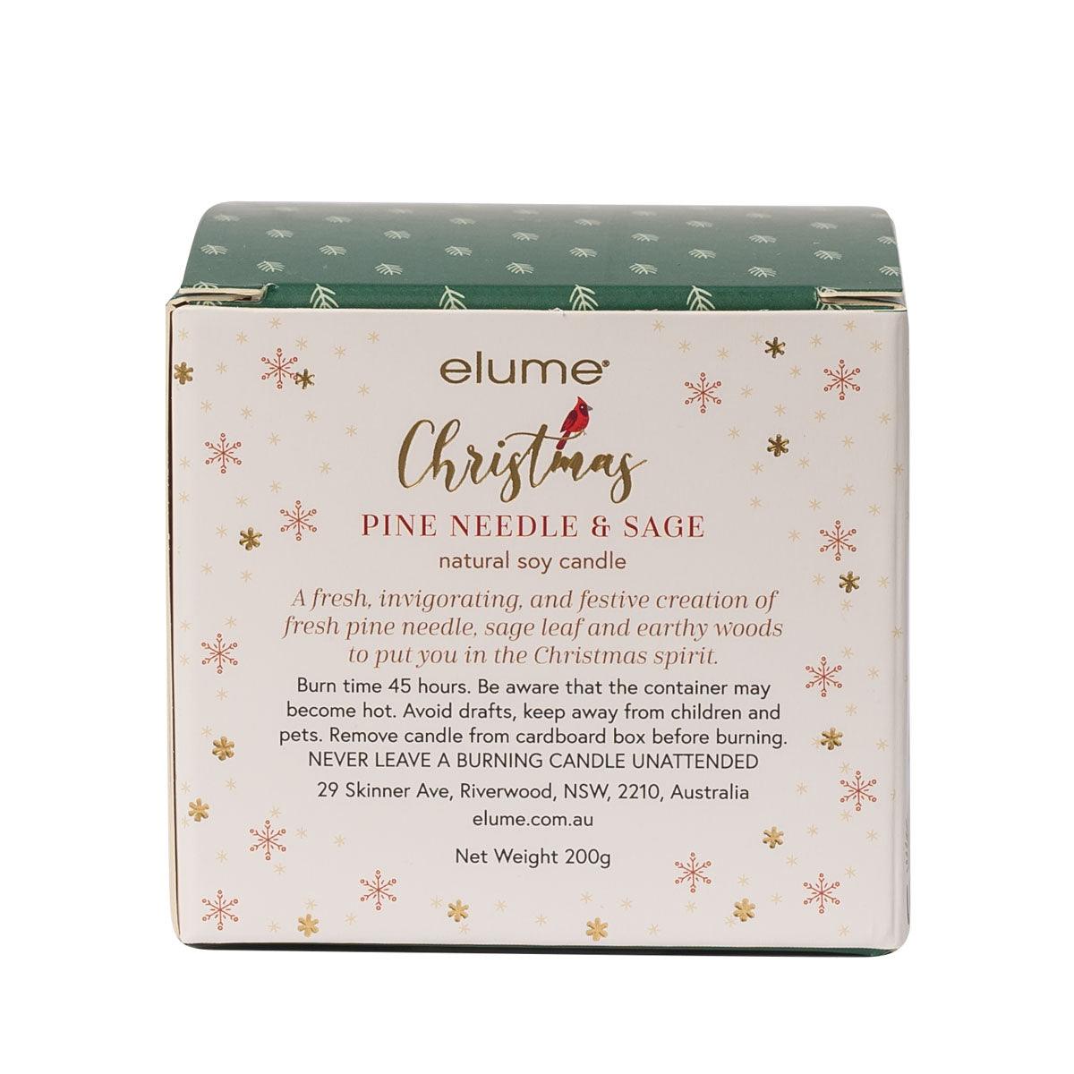 Elegant Christmas Pine Needle And Sage Soy Candle - Ginja B